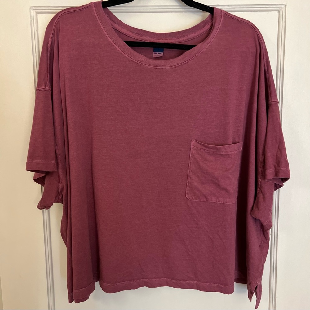 Raspberry crop short sleeve t shirt size 3x old navy